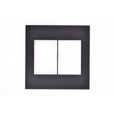 Placa 3+3 Postos 4x4 Quadrados GRAPHITE - ARTEOR